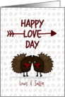Customizable Names Happy Valentine’s Day Hedgehogs Love Day card
