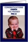 Customizable Name Photo Congratulations Pre K Graduation card