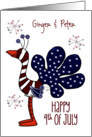 Customizable 4th of July Peacock Ginger & Peter Wear Colors with Pride card