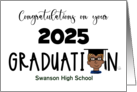 Customizable Congratulations 2025 Grad Boy Blonde School Name card