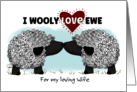 Customizable Happy Anniversary for Wife Two Wooly Sheep card