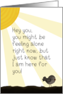 Thinking of You for Cancer Patient Little Bird Stands Alone in Sunrays card