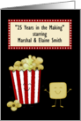 Happy 25 Anniversary Marshal Elaine Theater Marquee Popcorn and Butter card
