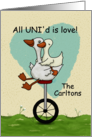 Happy Anniversary for Couple The Carltons All UNI’d is Love card