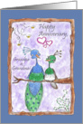 Peacock Happy Anniversary for Grandma and Grandpa card