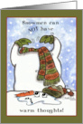 Humorous Merry Christmas Greeting Snowman’s Warm Thoughts card