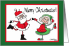 Santa and Mrs. Claus Dance-Merry Christmas card