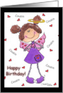 Happy Birthday for Cousin Angel with Hearts card