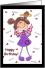 Happy Birthday for Sister Angel with Hearts card