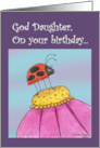 Tall Lady Bug Birthday God Daughter card