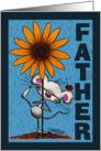 Mouse and Sunflower Happy Birthday for Father card