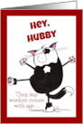 Show Off Cat Happy Birthday for Husband or Hubby card