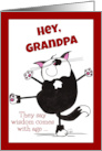 Show Off Cat Happy Birthday for Grandpa card