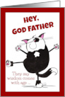 Show Off Cat Happy Birthday for Godfather card