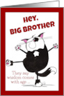 Show Off Cat Happy Birthday for Big Brother card