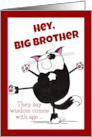 Happy Birthday for Big Brother Show Off Cat card