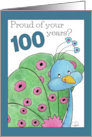 Proud Peacock 100th Birthday card