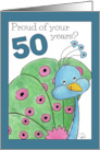 Proud Peacock 50th Birthday card