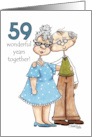 Growing Old Together 59th Anniversary Cute Old Couple card