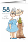 Growing Old Together 58th Anniversary Cute Old Couple card