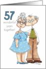 Growing Old Together 57th Anniversary Cute Old Couple card