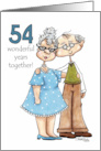 Growing Old Together 54th Anniversary Old Couple card