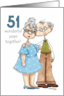 Growing Old Together 51st Anniversary Cute Old Couple card