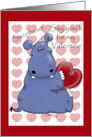 Happy Valentine’s Day for Sweetheart Hippo with Boxed Chocolates card