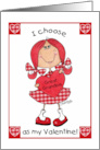 Happy Valentine’s Day for Great Grandfather Red Haired Girl card