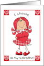 Happy Valentine’s Day for Grandmother Red Haired Girl card