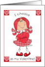 Happy Valentine’s Day for Father Red Haired Girl card