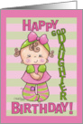 Striped Tights Birthday for Goddaughter card
