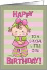 Striped Tights Happy Birthday for Special Little Girl card