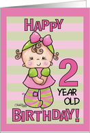 Striped Tights 2nd Birthday for Little Girl card