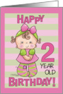 Striped Tights 2nd Birthday for Little Girl card