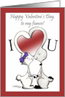 Happy Valentine’s Day for Fiance Bunny Kisses card