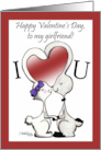 Happy Valentine’s Day for Girlfriend Bunny Kisses card