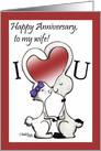 Happy Anniversary to Wife-Bunny Kisses card