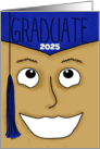 Customizable Happy Graduation 2025 for Male Graduate Up-close Face card