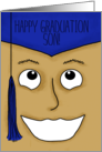 Congratulations Happy Graduation Son Graduate Male Face card