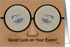 Customizable Good Luck on Your Exam Face with Glasses card