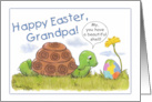 Happy Easter to Grandpa Turtle Admires Easter Egg card