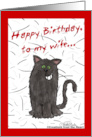 Shedding Cat Humor Happy Birthday for Wife card