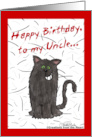 Shedding Cat Humor Happy Birthday for Uncle card