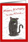 Shedding Cat Humor Happy Birthday for Friend card