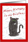 Shedding Cat Humor Happy Birthday for Brother card