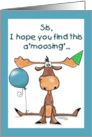 A’moosing’ Happy Birthday for Sister Moose with Balloon and Party Hat card