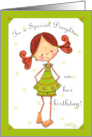 Red Haired and Freckled Birthday for Daughter card