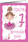 Cute Ballerina 1st Birthday for Birthday Girl card
