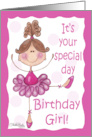 Cute Ballerina Birthday Girl Special Day card